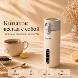 Портативный термос с функцией кипячения воды