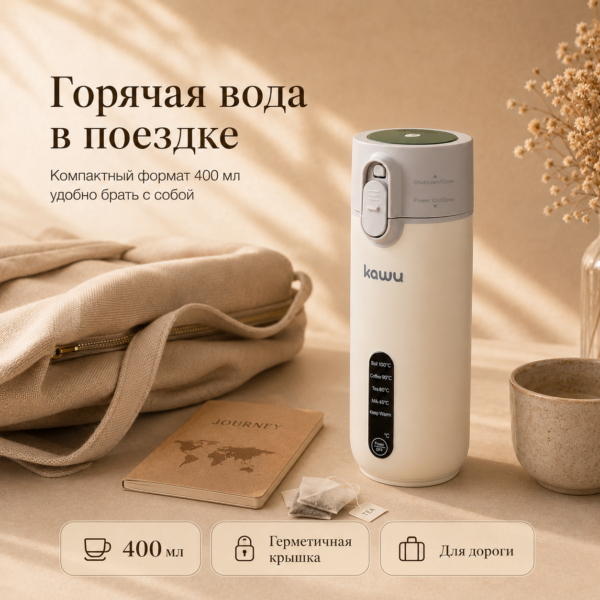 Портативный термос с функцией кипячения воды