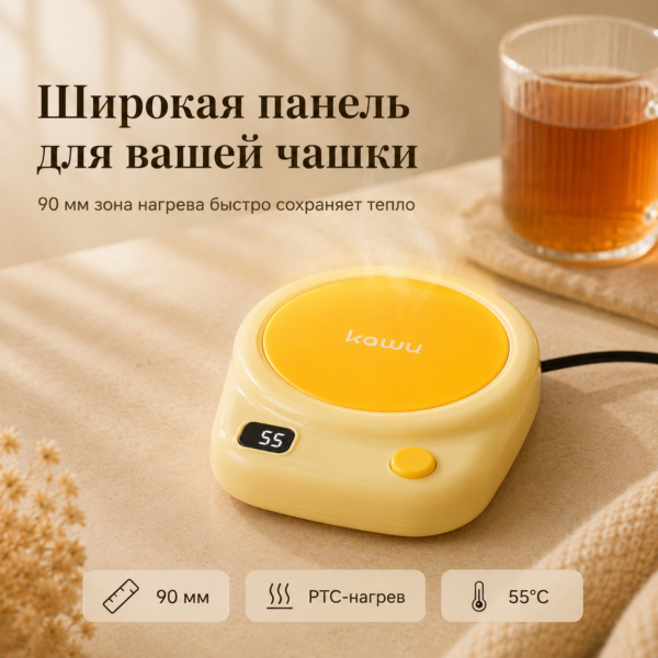 Кружка с умной подставкой для подогрева